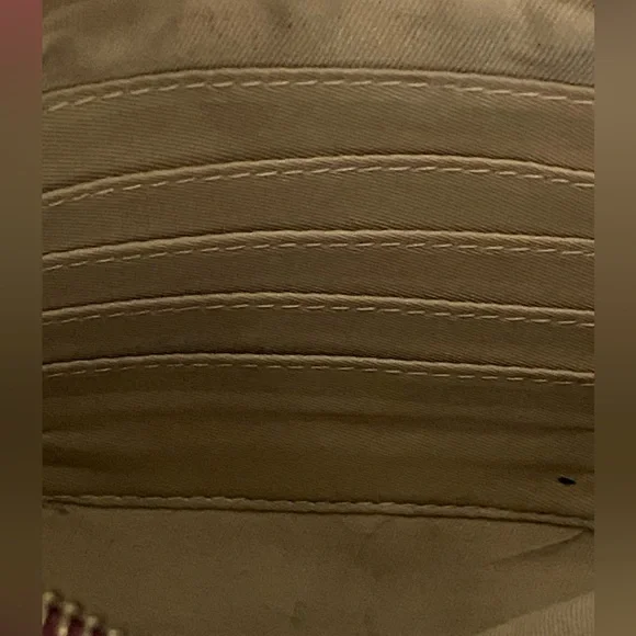 SOLD! EUC Lucky Brand Rayla Burgandy Brown Chevron  Leather Wristlet Clutch - Picture 8 of 14